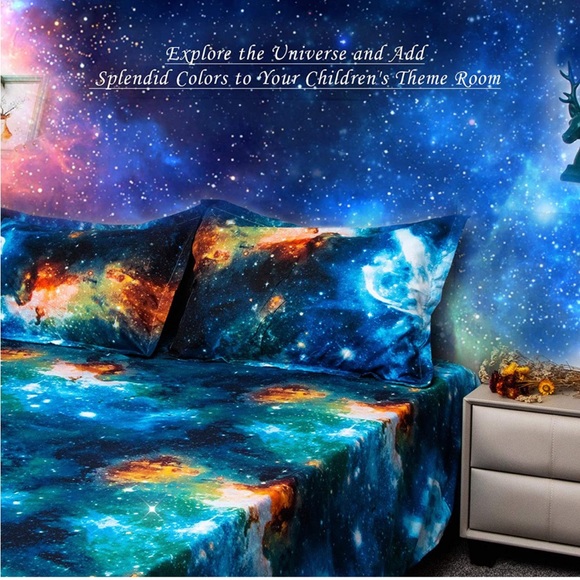 Bedding Galaxy Sheets Outer Space Sheet Set Galaxy Themed Sheets